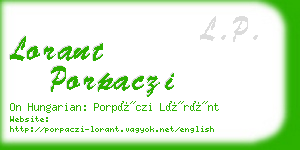 lorant porpaczi business card